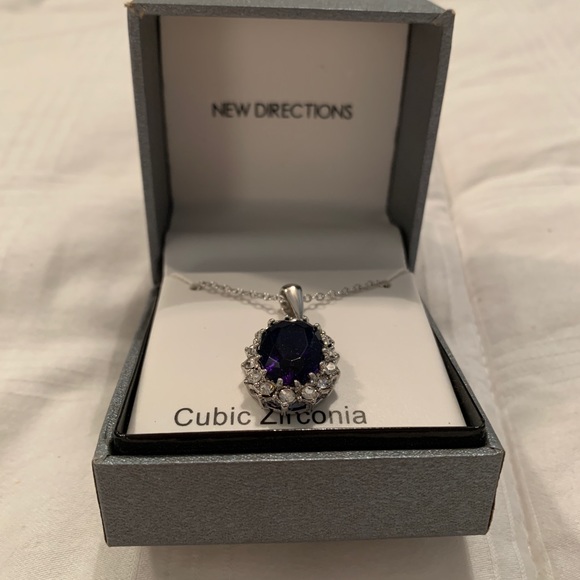 Sapphire Blue - Princess Diana - Pendant Necklace - Picture 3 of 5